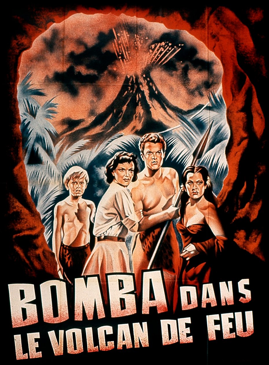 电影《失落的火山》的海报，由FordBeebe与Johnny Sheffield和Donald Woods合作，1950年。 作者 不明
