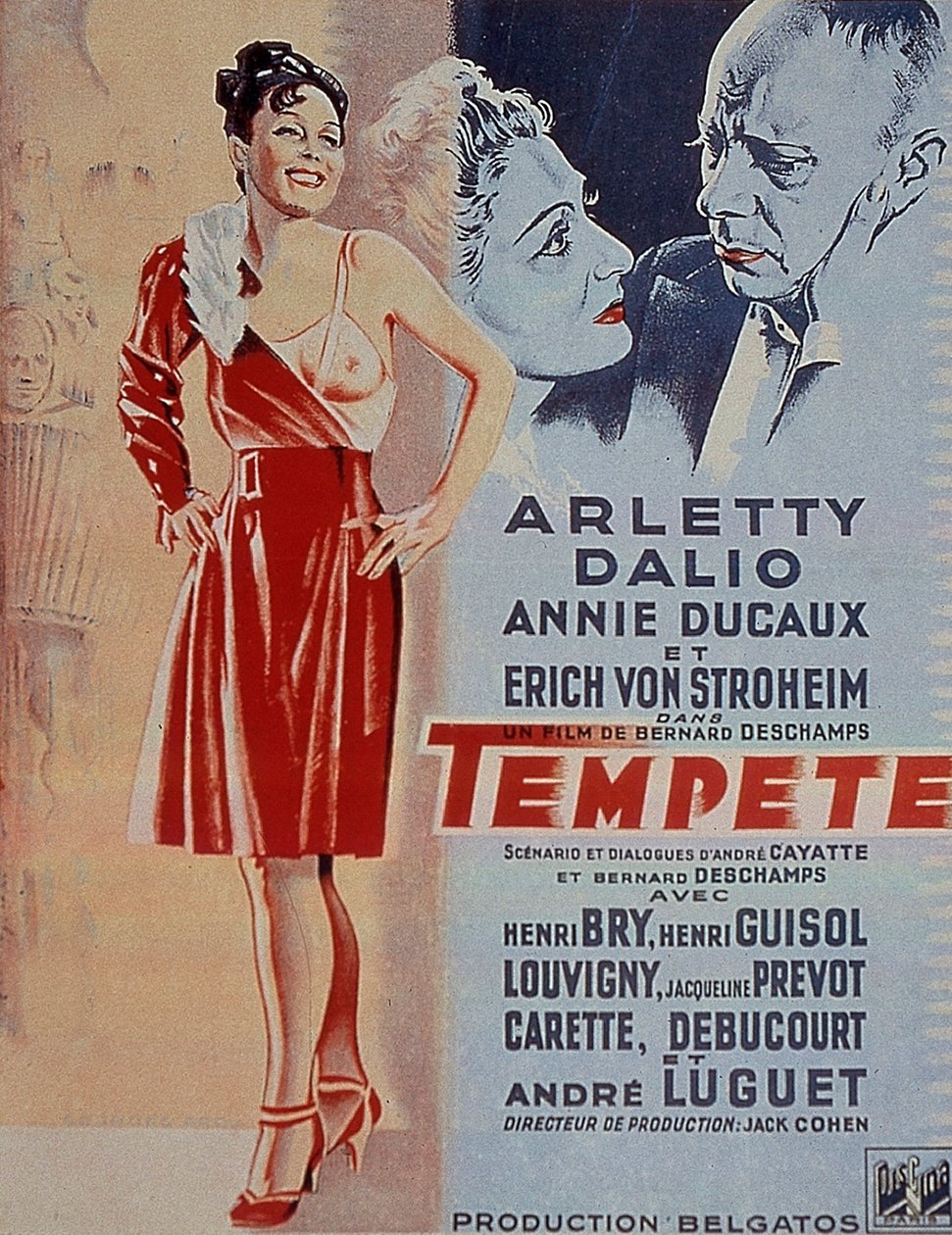 电影Tempete的海报，由BernardDeschamps和Arletty 1940年创作。 作者 不明