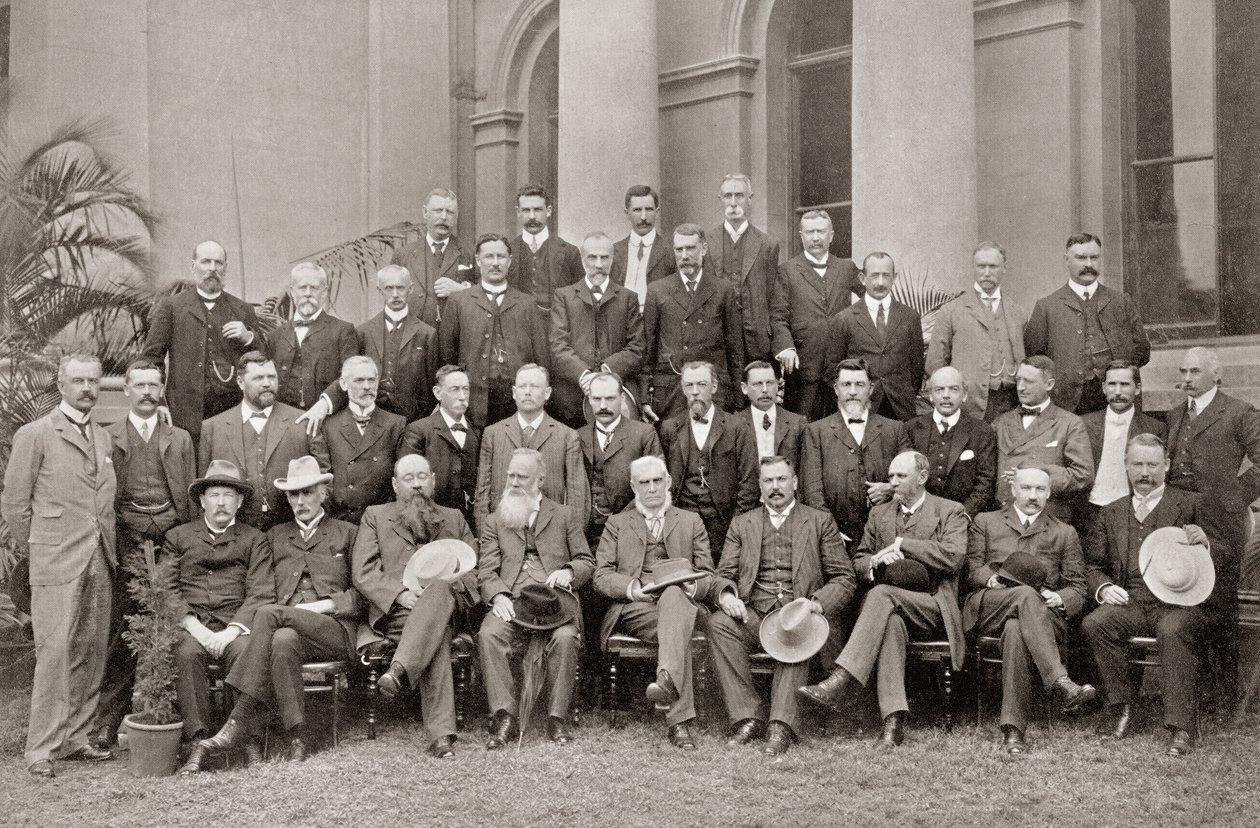 1908年内裤联盟大会的非洲殖民地成员，他们达成的条款导致英国议会通过了1909年的南非法案。 作者 约瑟夫·埃伯兹