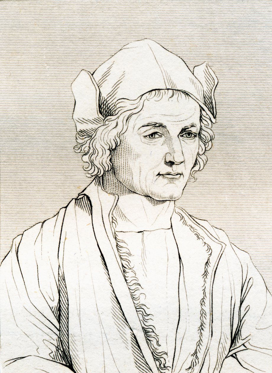 阿尔布雷希特·丢勒 (Albrecht Dürer) 的父亲，根据阿尔布雷希特·丢勒 (Albrecht Dürer) 于 1497 年的一幅画作，来自“肖像和绘画历史画廊”，1808 年出版 作者 不明