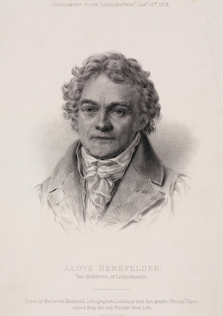 Alois Senefelder，德国平版印刷术的发明人，约1810年 作者 不明