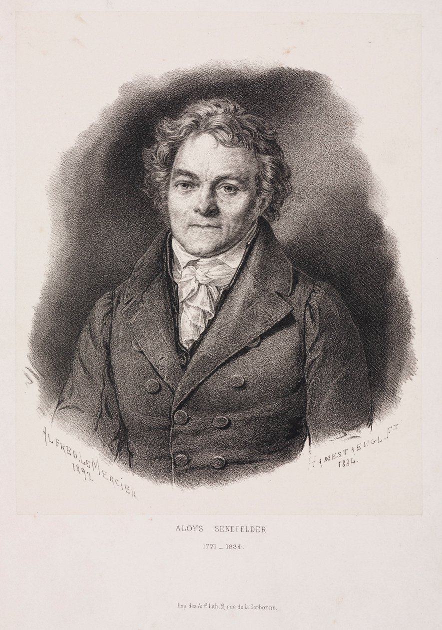 阿洛伊斯·塞内费尔德 (Alois Senefelder)，德国光刻术发明者，19 世纪初 作者 不明