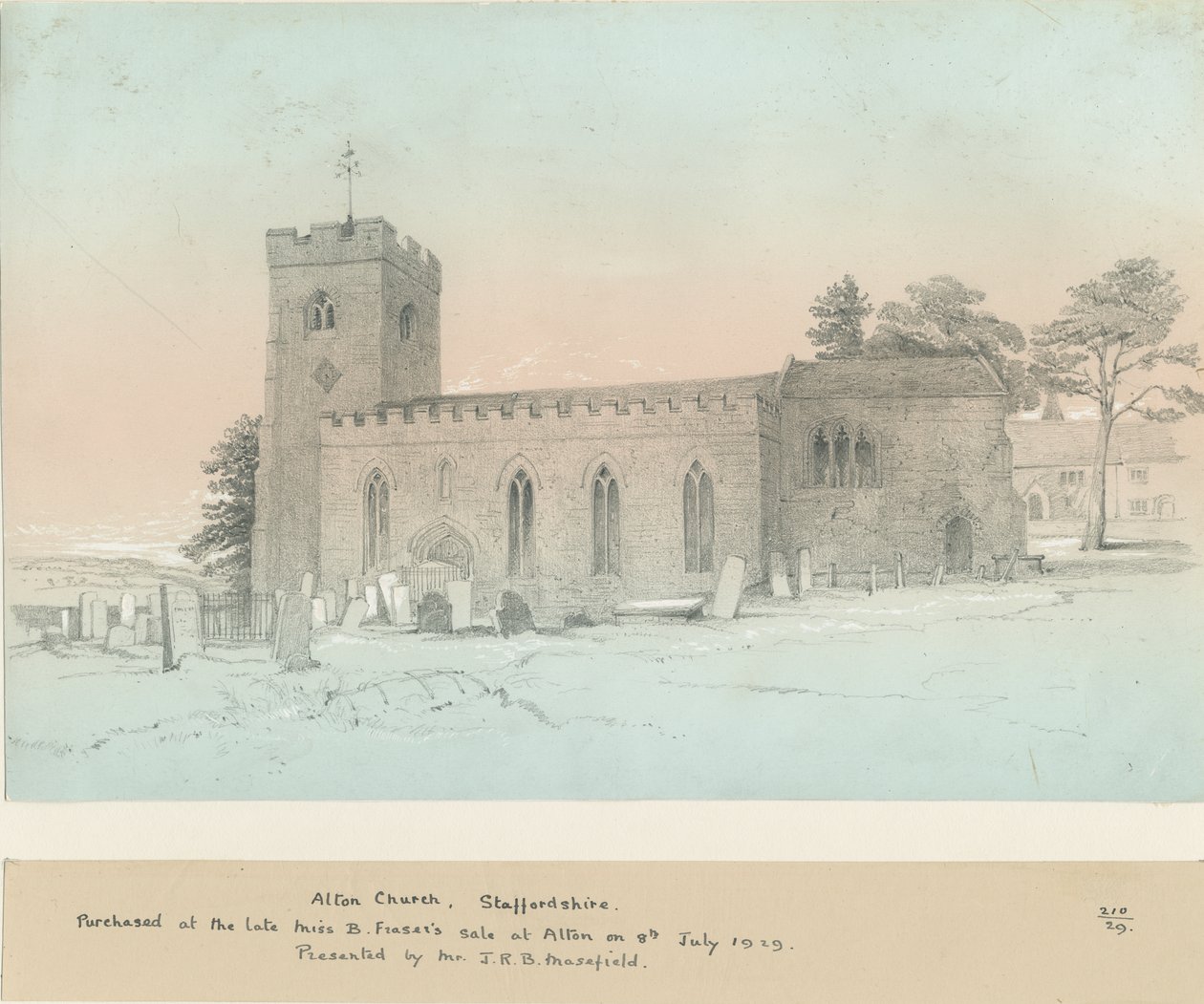 奥尔顿教堂（Alton Church）：铅笔素描，nd [？19th cent] 作者 不明