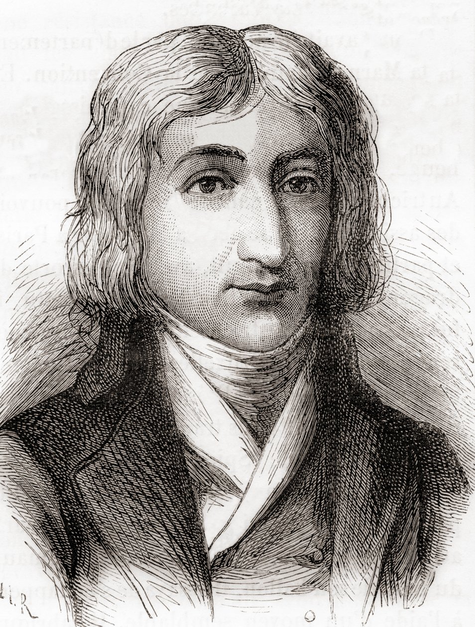 André-Jacques Garnerin，热气球运动员和无框架降落伞的发明者，选自《Les Merveilles de la Science》，约 1870 年出版（平版）。 作者 未知艺术家