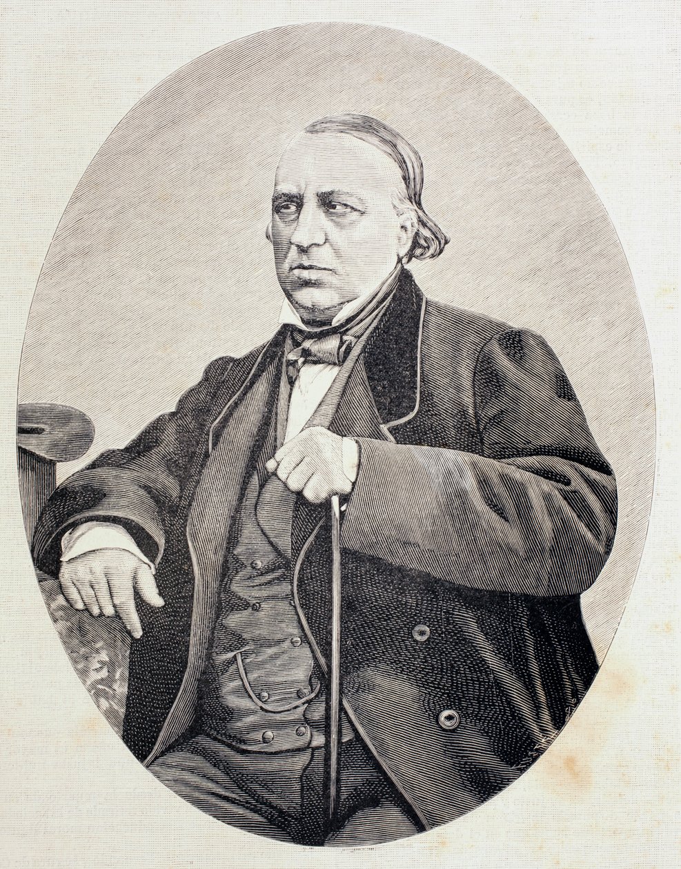 Antonio Bergnes de las Casas (1801 - 1879)，西班牙学者和巴塞罗那大学校长，摘自《El Mundo Ilustrado》，巴塞罗那出版。 作者 不明