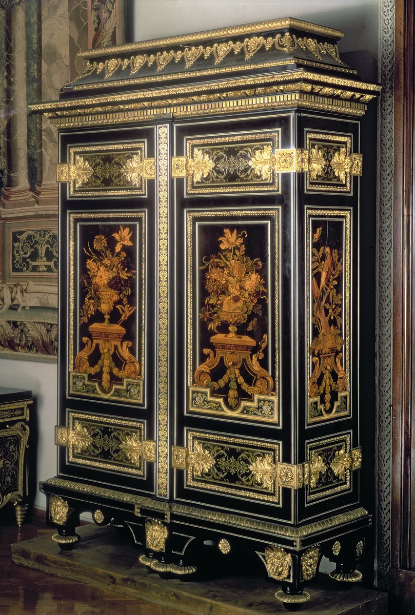 镶嵌细工的衣橱，安德烈·查尔斯·布勒（Andre Charles Boulle，1642-1732年），巴黎，十七世纪末（乌木和青铜） 作者 不明