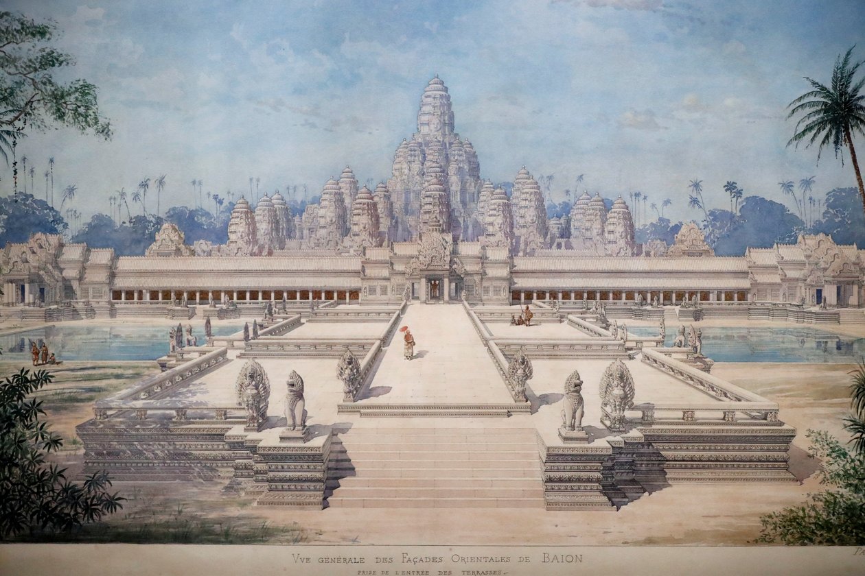 亚洲文明博物馆，吴哥，探索柬埔寨的圣城，Louis Delaporte 和 Henri Deverin 的巴戎寺东立面景观，新加坡，2018（照片） 作者 不明