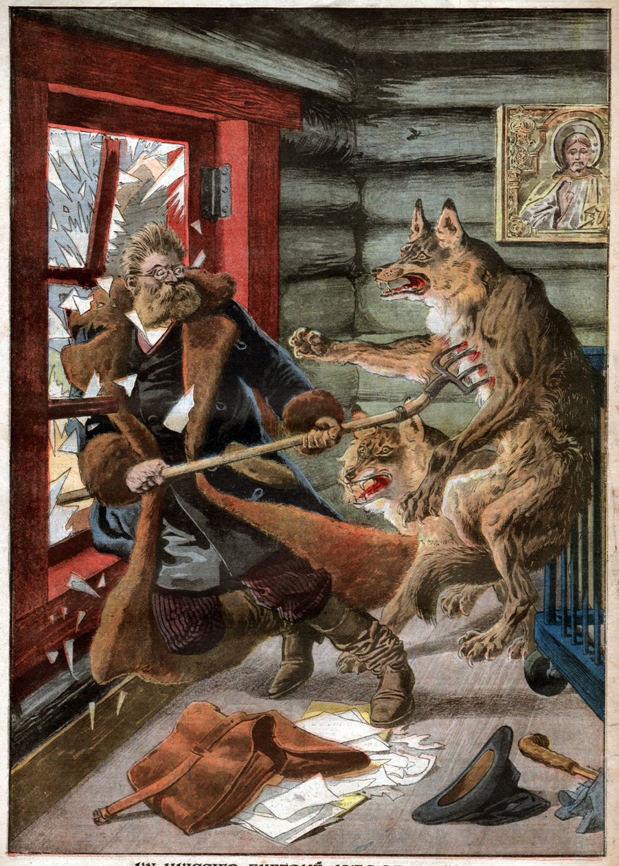 Attaque de loups.狼群的攻击。 作者 尼古拉斯·利兹