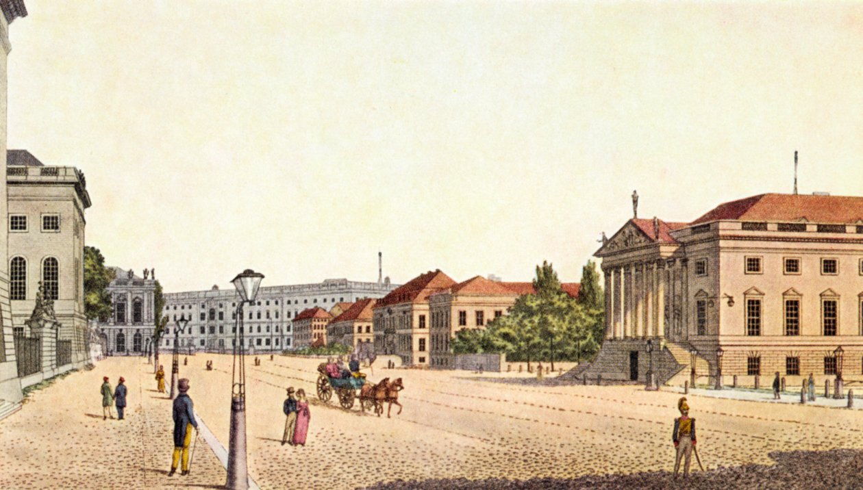柏林 - "Unter den Linden "林荫大道和柏林国家歌剧院，19 世纪末 20 世纪初（印刷品） 作者 未知艺术家