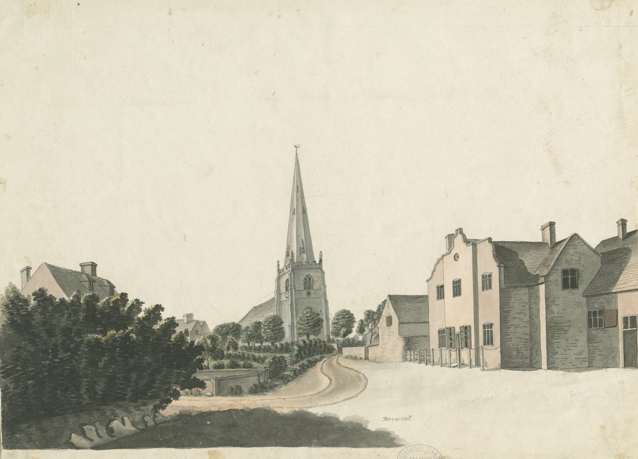 布雷伍德文法学校：彩色钢笔画，nd [？19th cent] 作者 不明