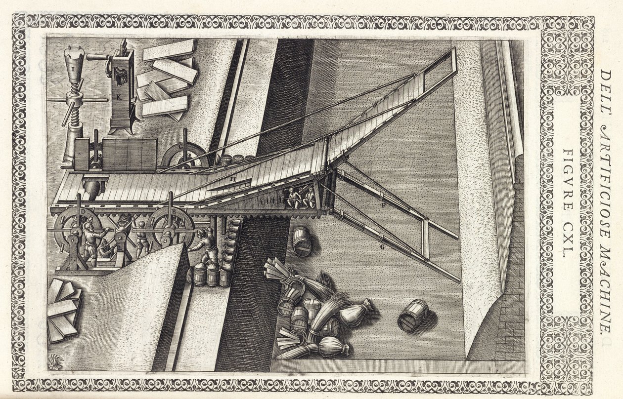 Bridges, Drawbridges Machine for bridging a moat 作者 不明