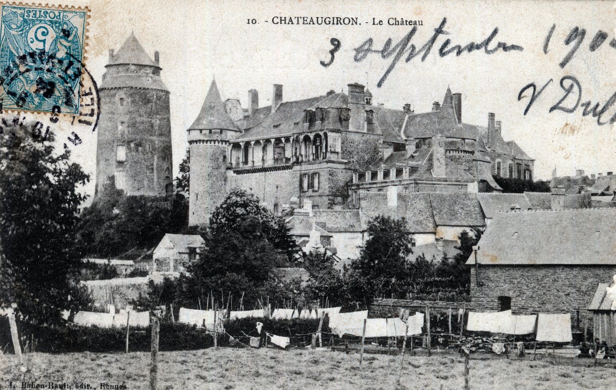 布列塔尼，Ille et Vilaine (35), Chateaugiron: 城堡外景 - 明信片日期1904年 作者 不明