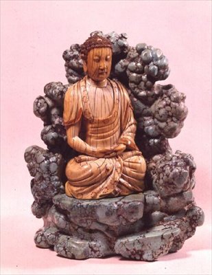 明代绿松石矩阵宝座上的佛像 作者 不明