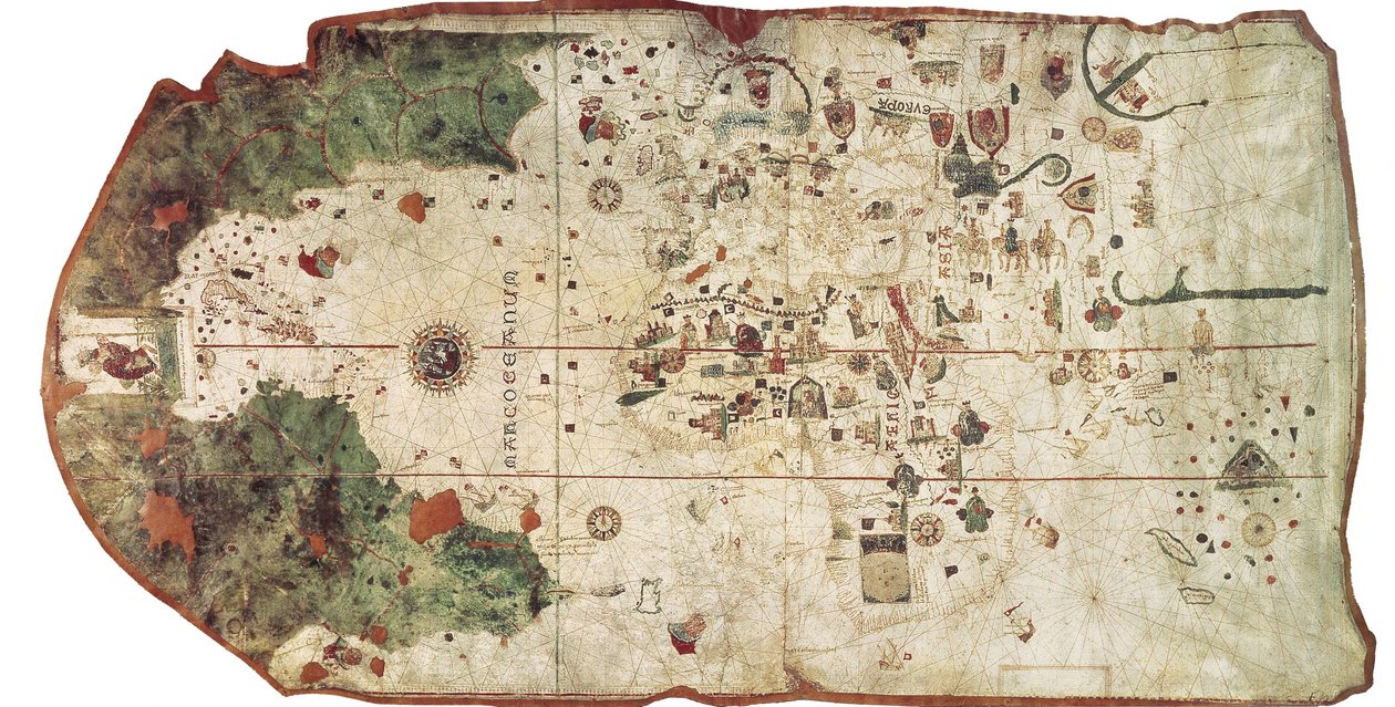 科萨，胡安-德拉（1460-1510 年）。制图师。胡安-德拉-科萨绘制的地图（1500 年）。西班牙。马德里（自治区）。马德里。海军博物馆 作者 未知艺术家