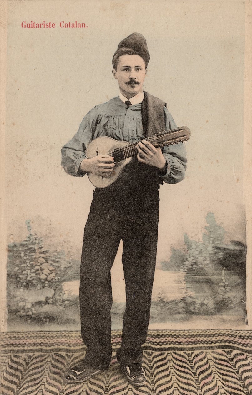 加泰罗尼亚吉他手，c.1910（明信片） 作者 未知艺术家