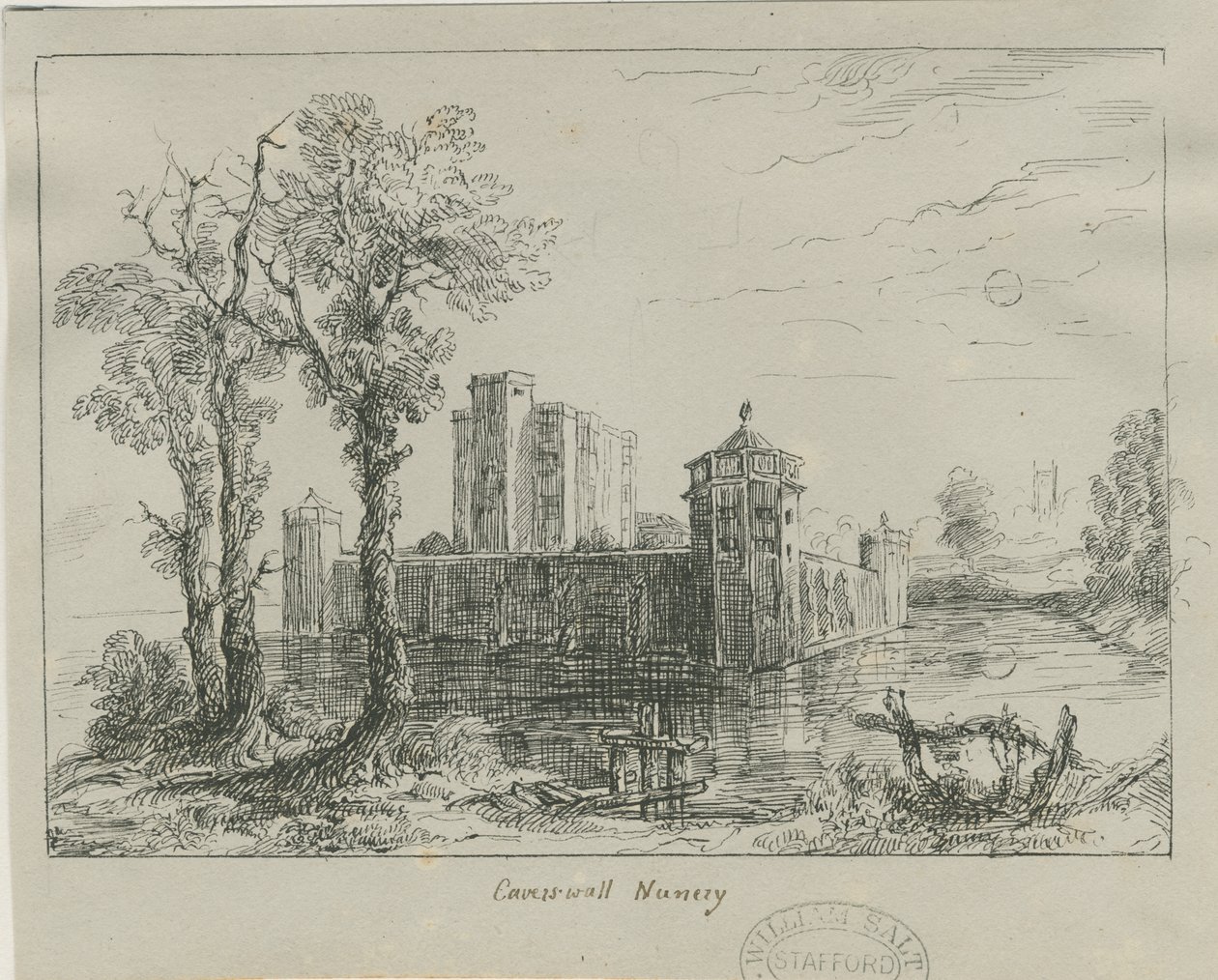 Caverswall Castle：水墨素描，nd [？19th cent] 作者 不明
