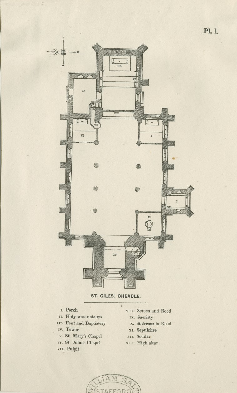 Cheadle-圣吉尔斯教堂：木版画，nd [19th cent] 作者 不明