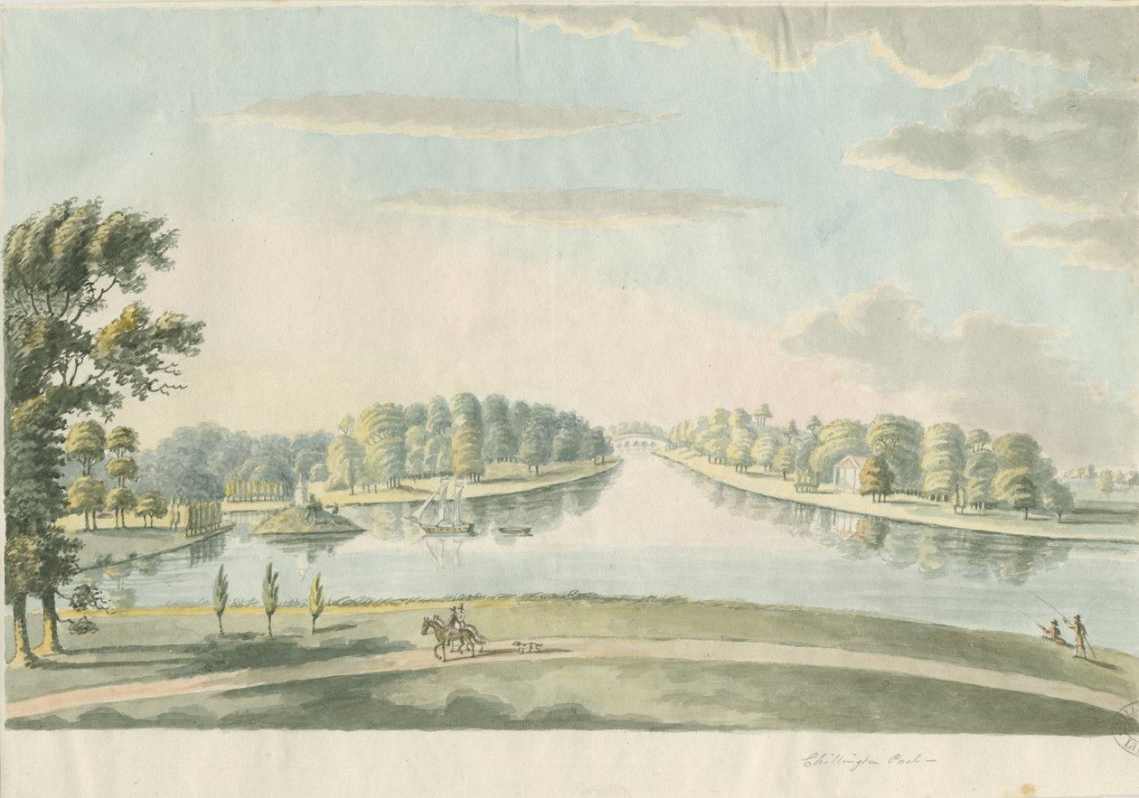 奇灵顿公园-游泳池：水彩画，nd [c 1820] 作者 不明