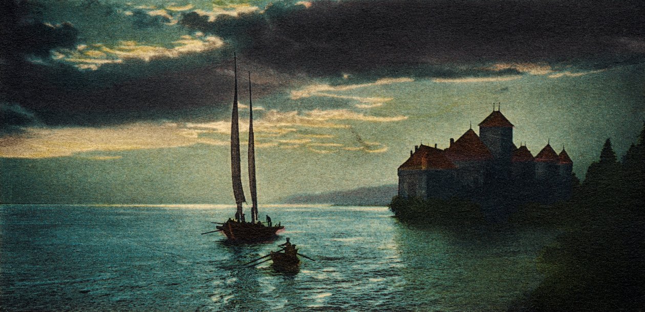 Château de Chillon - 日内瓦湖边的城堡（蒙特勒附近）（明信片） 作者 未知艺术家