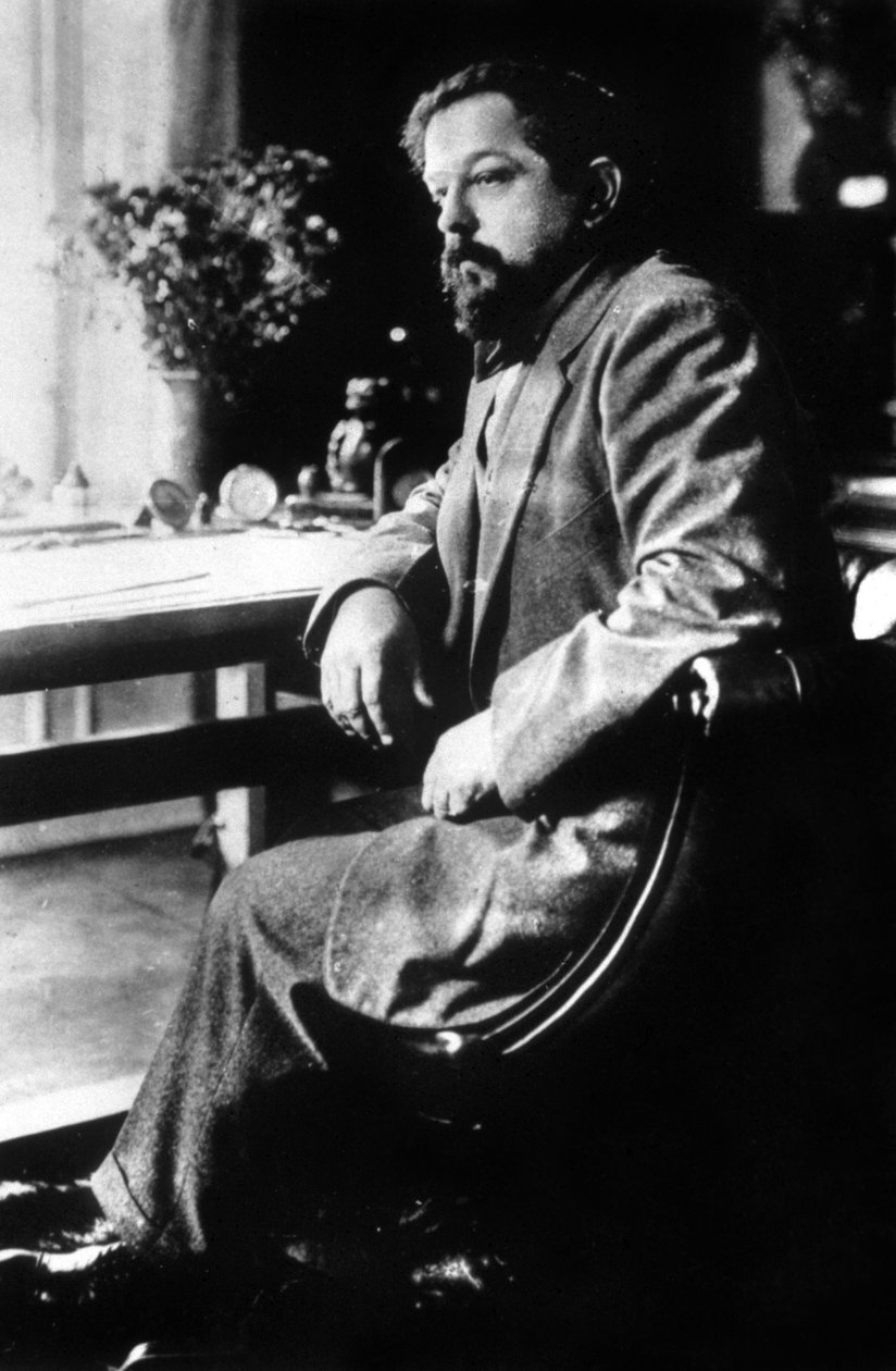 法国作曲家克劳德-德彪西，约 1905 年（黑白照片） 作者 未知艺术家