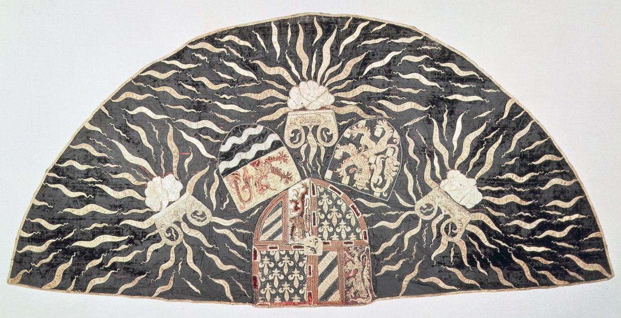 绣有勃艮第公爵徽章的黑色天鹅绒袍子，荷兰南部，约1476年 作者 不明