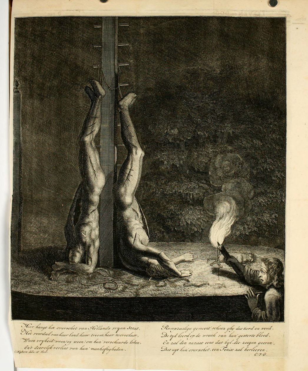 Cornelis Huyberts - 海牙 Groene Zoodje 上的 De Witt 兄弟（夜） endoodderdoorlugtig00hoev 0752 作者 未知艺术家