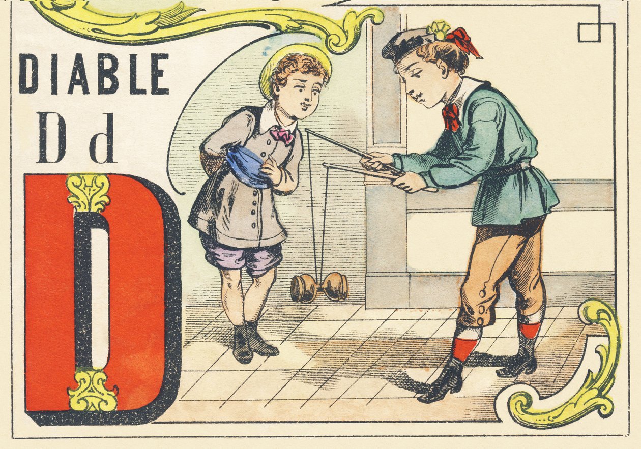 D：diable-游戏字母，约1890年（插图） 作者 不明