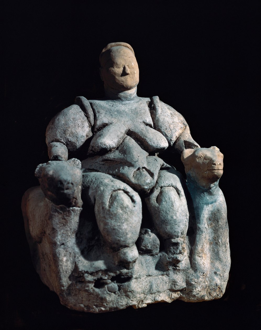 母亲女神，兵马俑雕像。来自Catal Huyuk的公元8000-6000年 作者 不明
