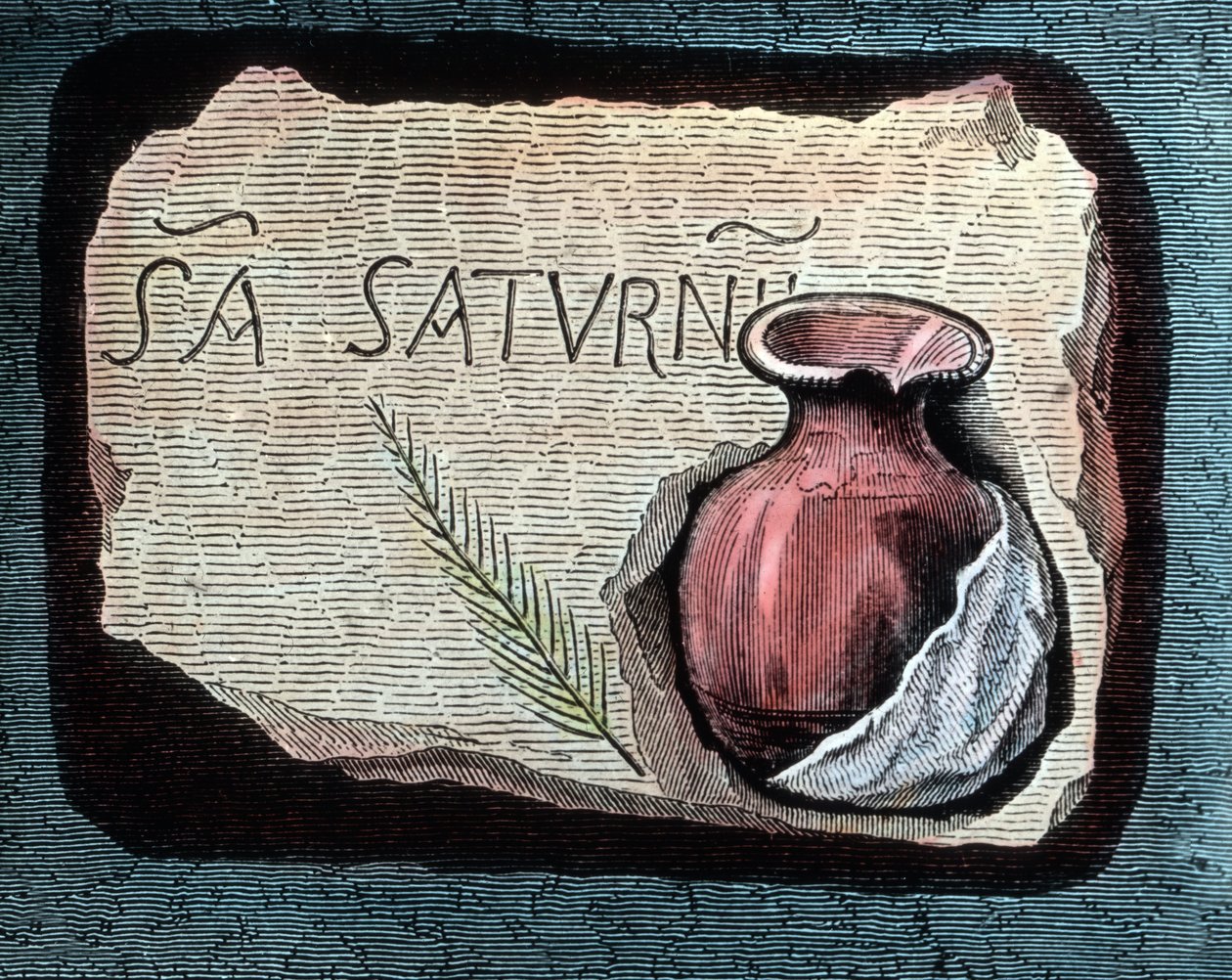 描绘收集早期基督教殉教者鲜血的罐子 作者 未知艺术家