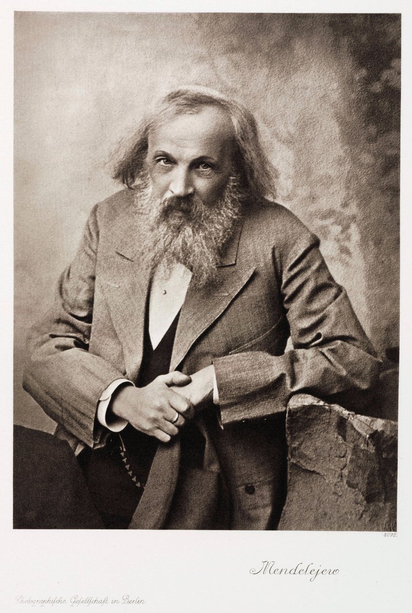 Dmitry Ivanovich Mendeleyev，俄罗斯化学家，约1905年 作者 不明