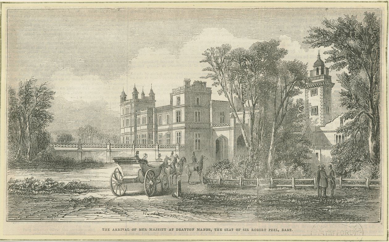 德雷顿·巴塞特（Drayton Bassett）-“德雷顿庄园”（Drayton Manor）：木刻版画，nd [？19th cent] 作者 不明
