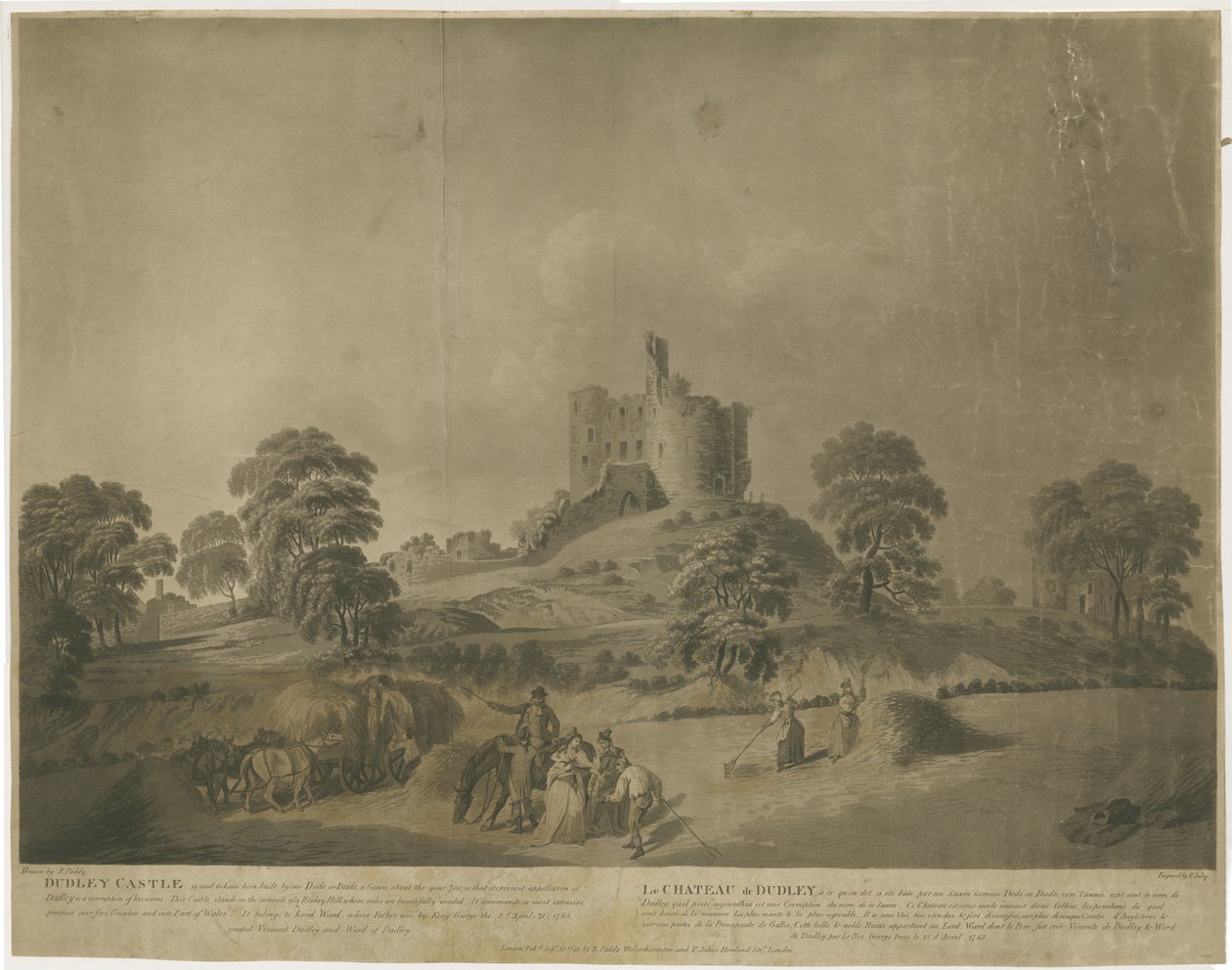 达德利城堡（Dudley Castle）：-城堡：刻有刻图的古铜色，nd [c 1793] 作者 不明