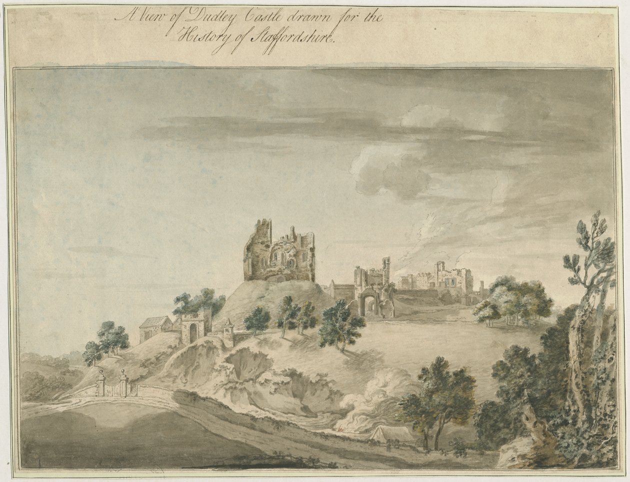 达德利城堡：水彩画，nd [？18th cent] 作者 不明