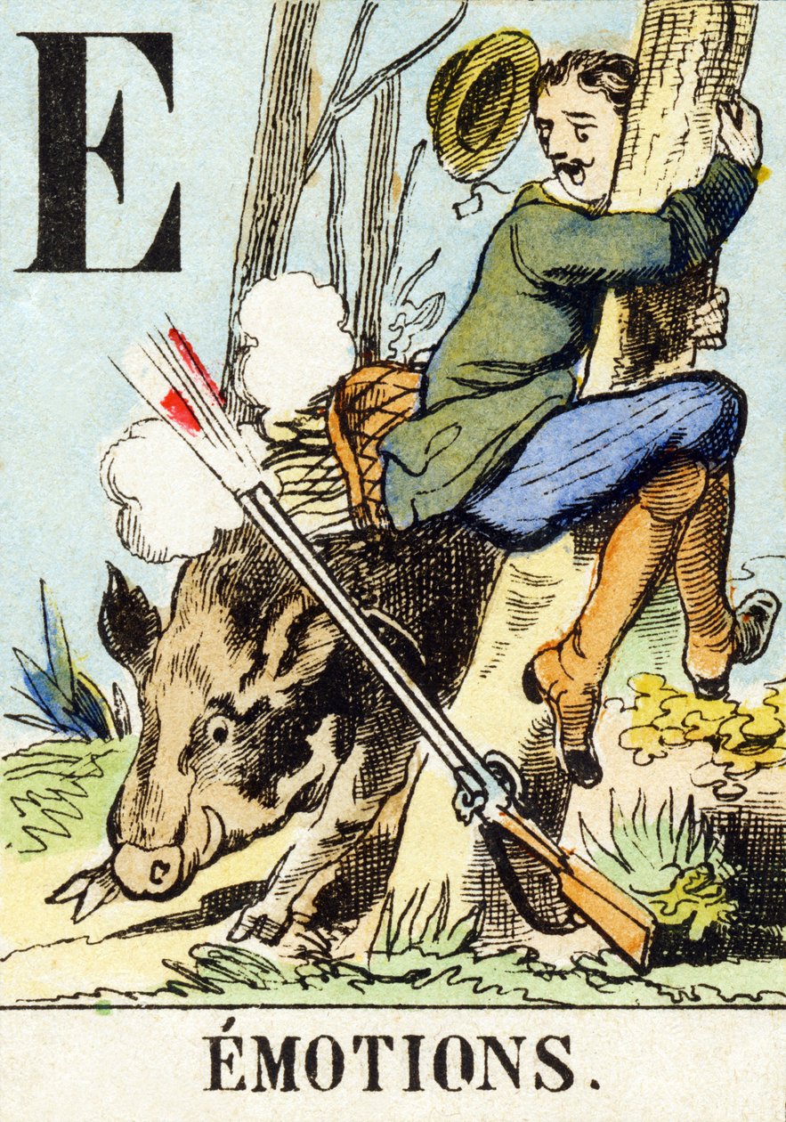 E：情感-狩猎字母，约1890年（雕刻） 作者 不明