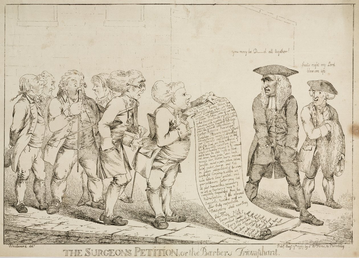 早期现代的《外科医生请愿书》或《理发师的胜利》，1797年8月7日 作者 不明