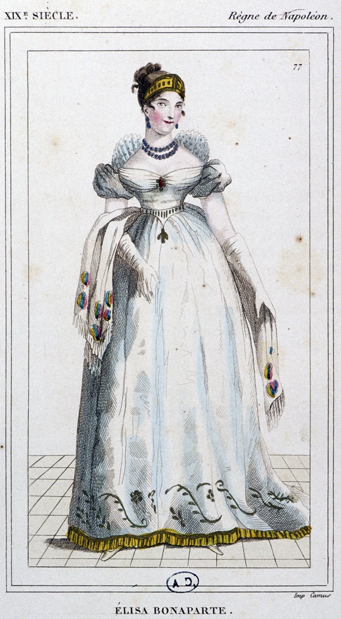 Elisa Bonaparte Baciocchi，约 1810 年（雕刻） 作者 未知艺术家