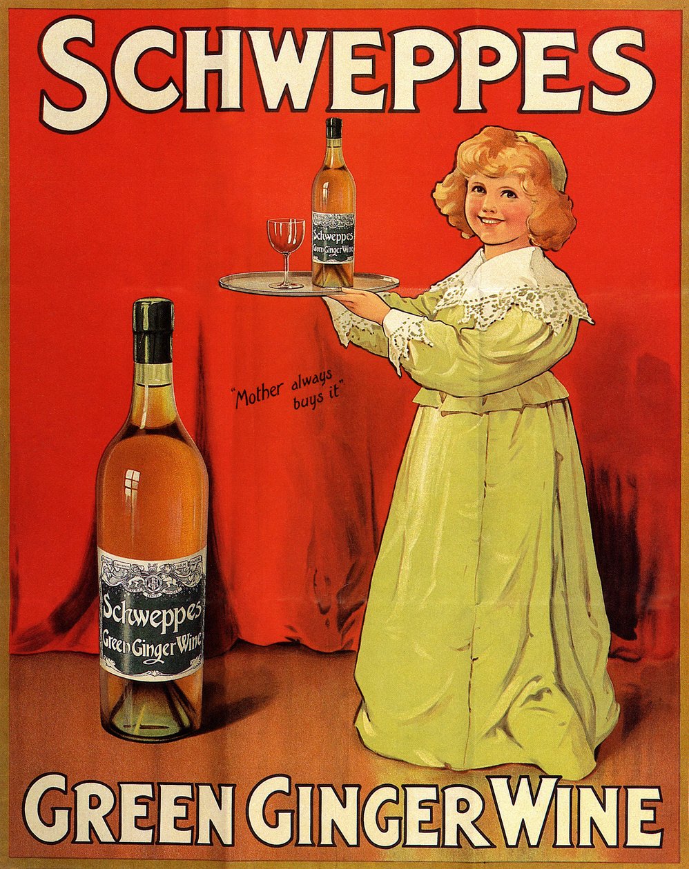 Schweppes Green Ginger Wine "软饮料的英文广告海报 作者 未知艺术家