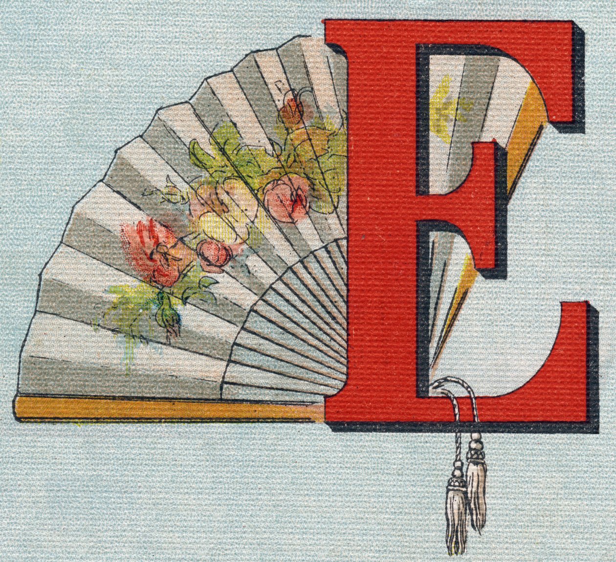 扇子。 雕刻“Alphabet de ma petite fille”。 Bernardin-Bechet 和 Fils，书商出版商，巴黎，约 1895 年。坚不可摧的画布专辑。 贝贝斯图书馆。 12 页。 包含阅读方法和说明性初学者的专辑。 昏暗：29,5 作者 不明