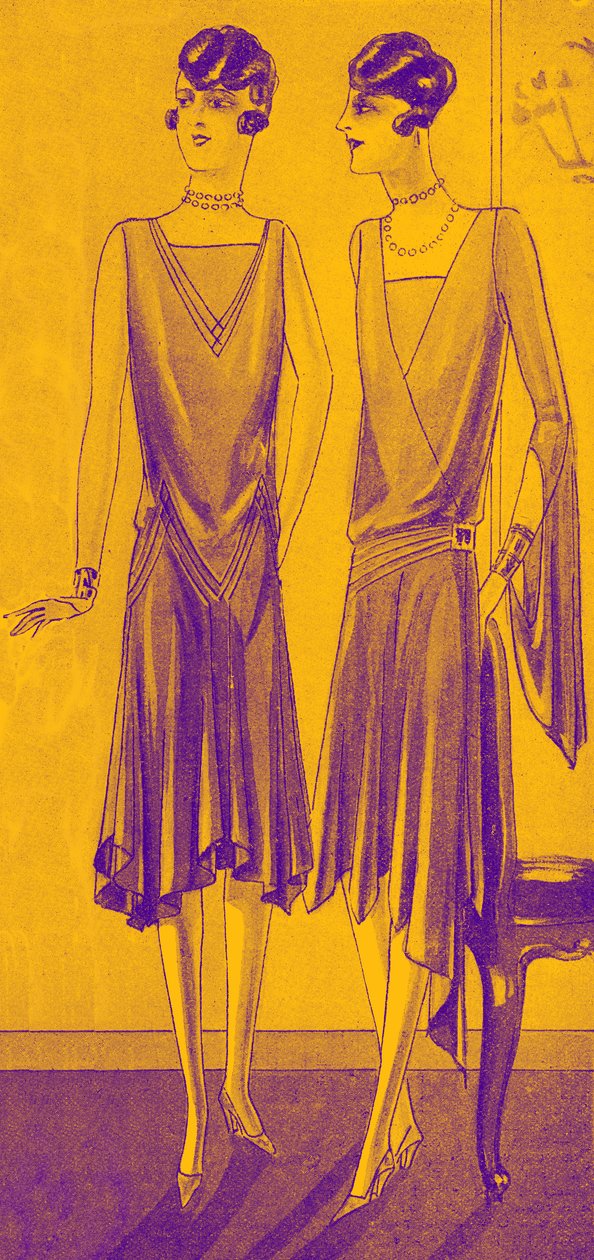 时尚：1928 年春天的晚礼服 作者 未知艺术家
