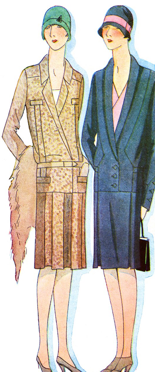 时尚：1928 年春天的西装 作者 未知艺术家