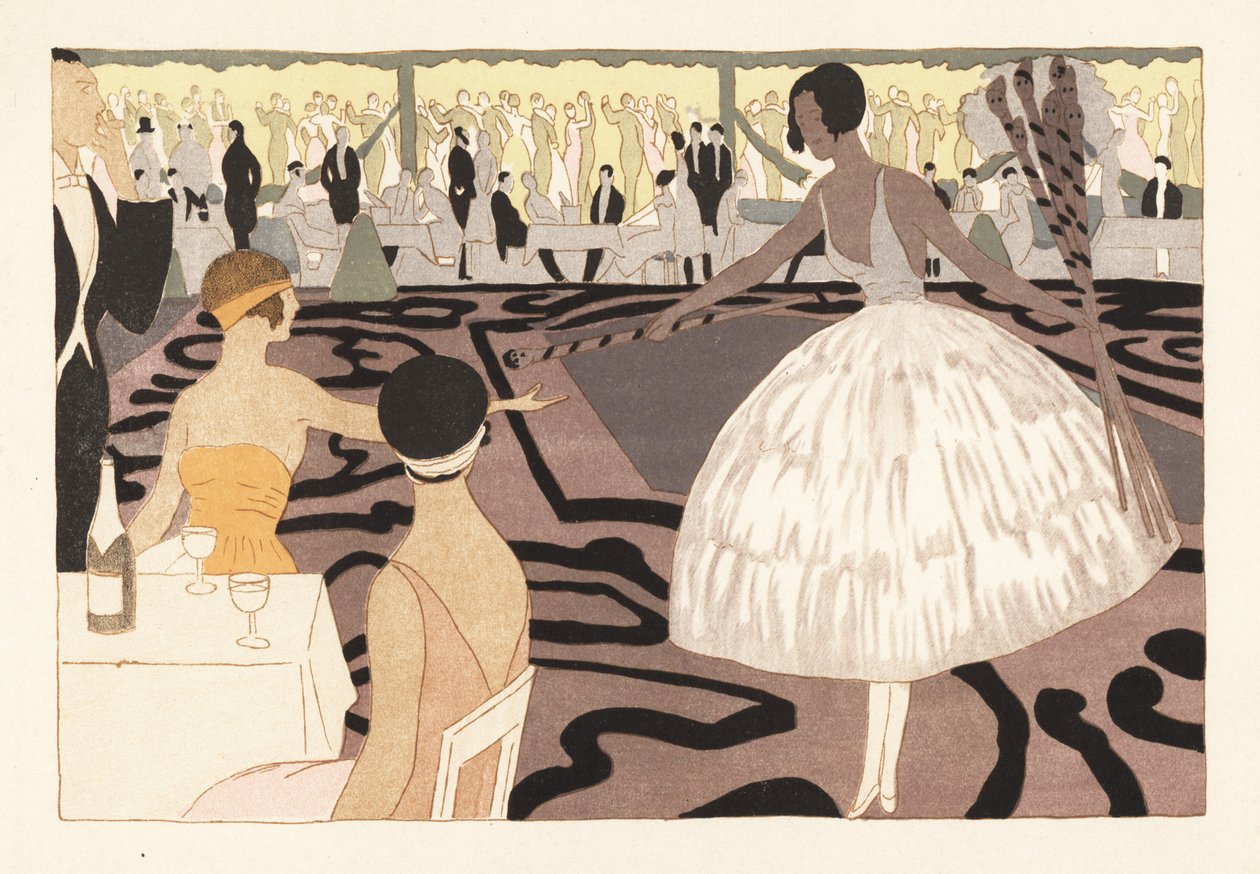 保罗·波瓦雷 (Paul Poiret) 花园里的时尚舞会 作者 未知艺术家