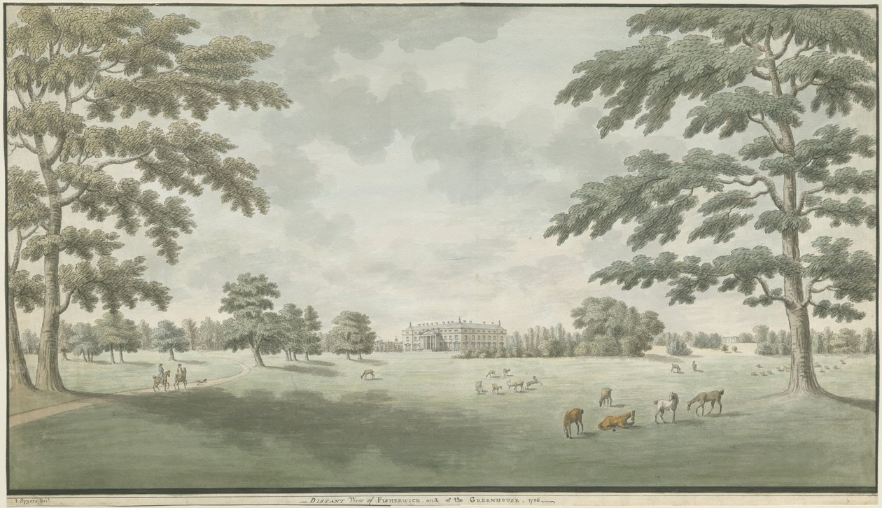 Fisherwick Hall：水彩画，1786年 作者 不明