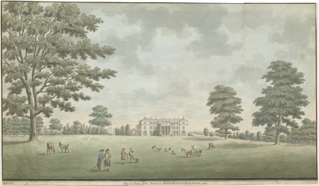 Fisherwick Hall：水彩画，1786年 作者 不明
