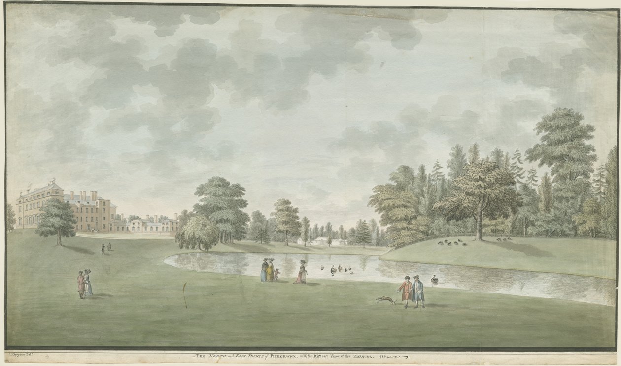 Fisherwick Hall：水彩画，1786年 作者 不明
