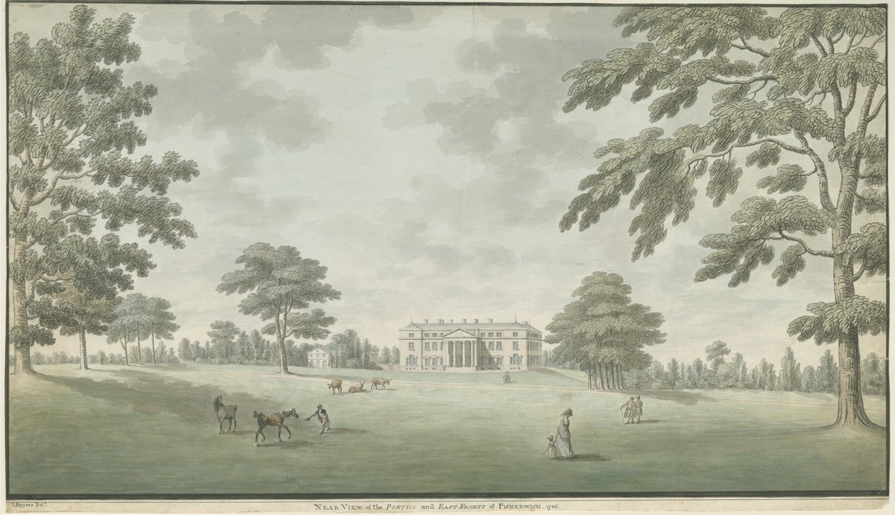 Fisherwick Hall：水彩画，1786年 作者 不明