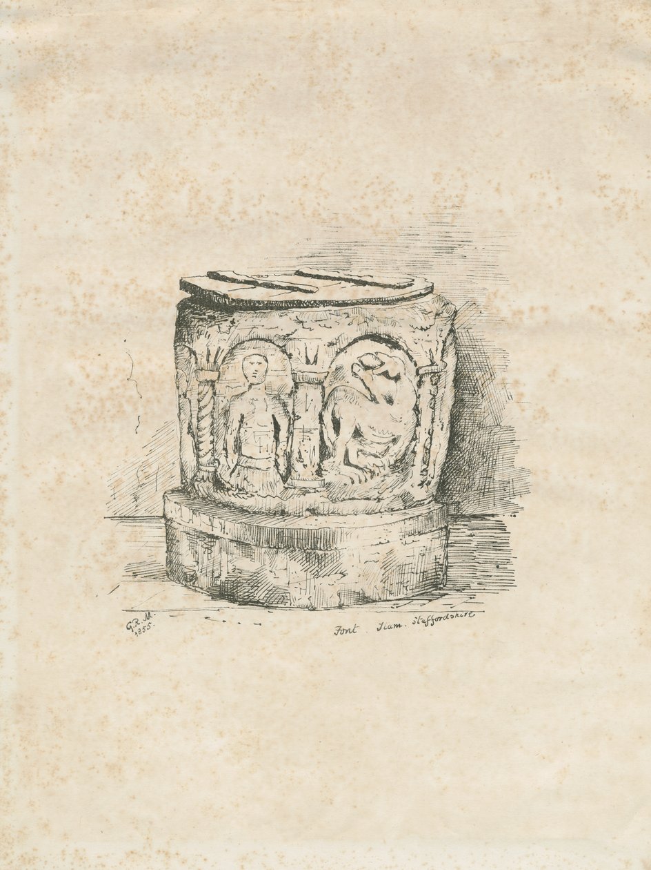 伊兰教堂的字体：石版画，1855年 作者 不明