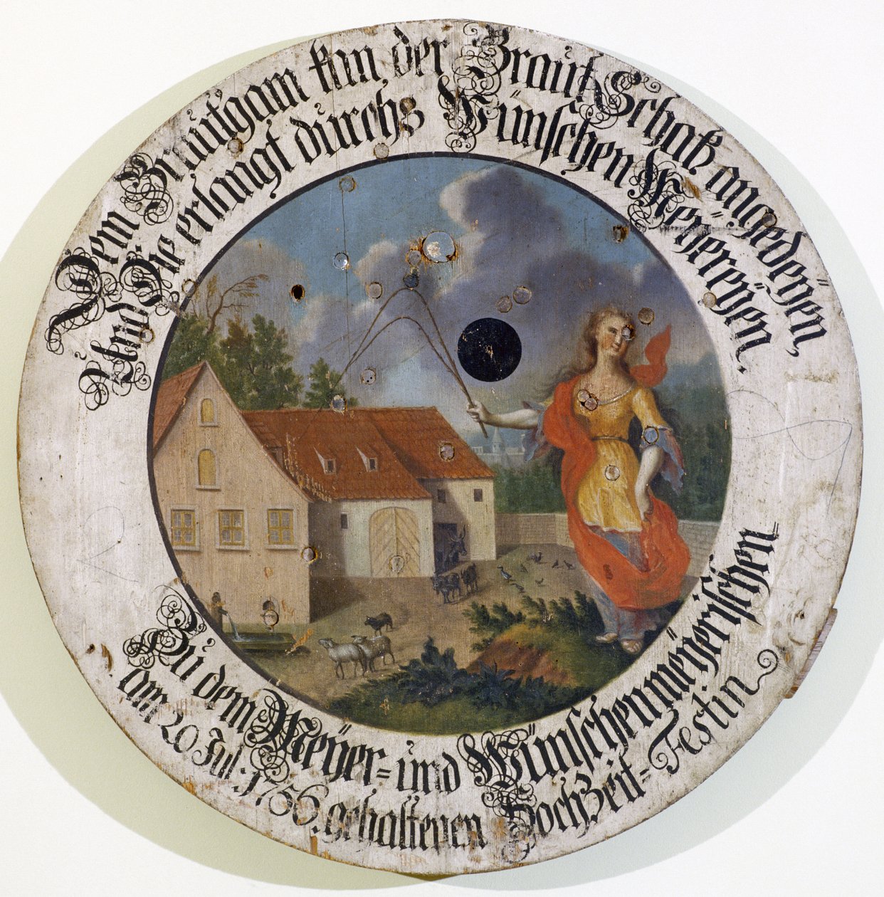 Franconian Museum Feuchtwangen Middle Franconian Bavaria Germany marksman target collection wedding target from 1756 with goddess Fortune 作者 不明