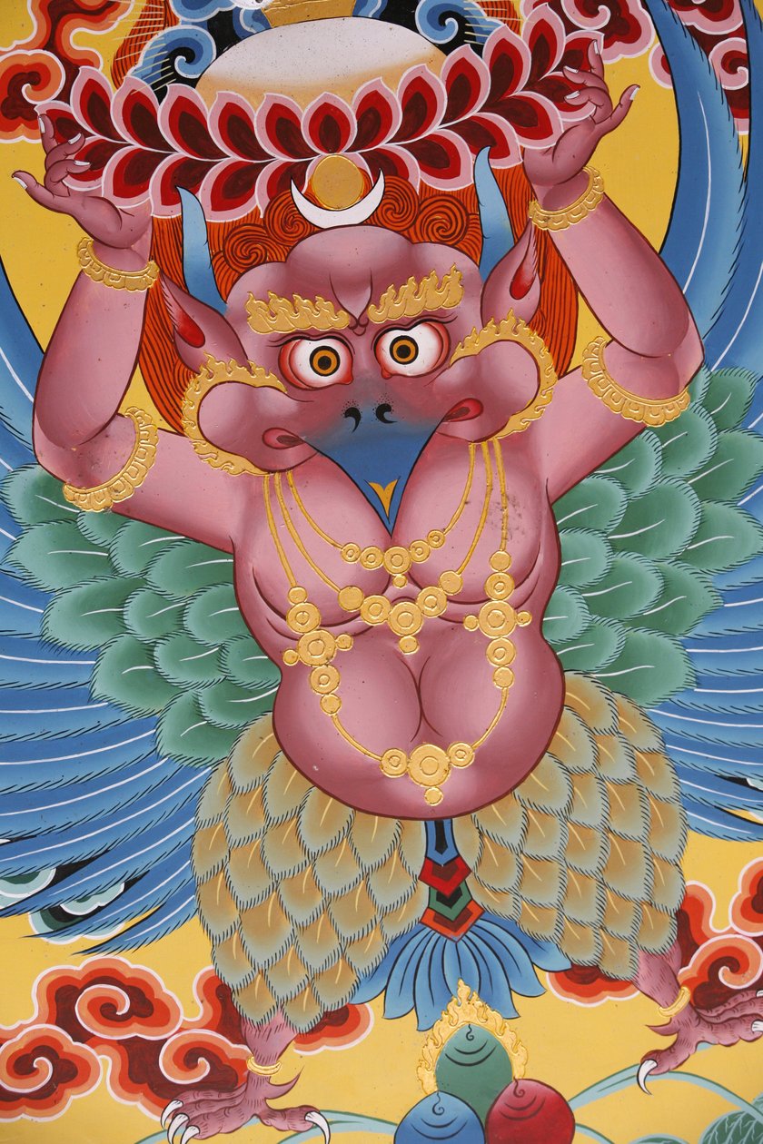 迦楼罗。加德满都，尼泊尔，科班寺院 作者 不明