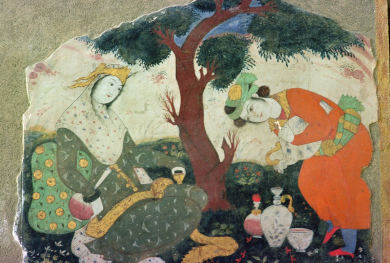 流派绘画，在大厅，c.16th世纪（壁画） 作者 不明