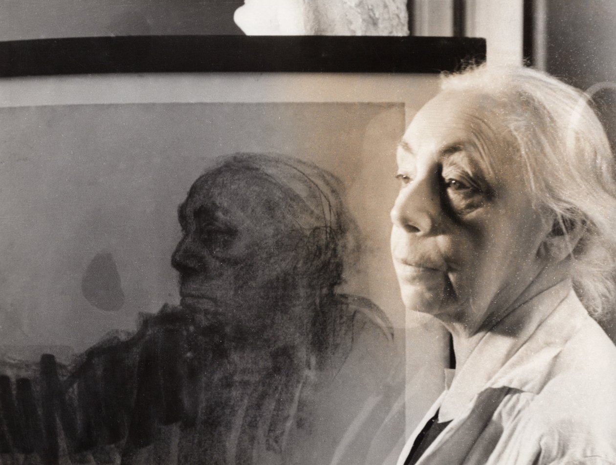 德国画家、平面艺术家和雕塑家 Kaethe Kollwitz，德国，1940 年左右（黑白照片） 作者 未知艺术家